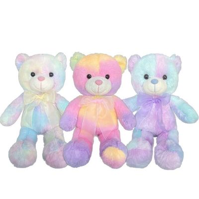 35cm 13.78in Gift Stuffed Animal Light Pink Tie Dye Teddy Bear Recording Function